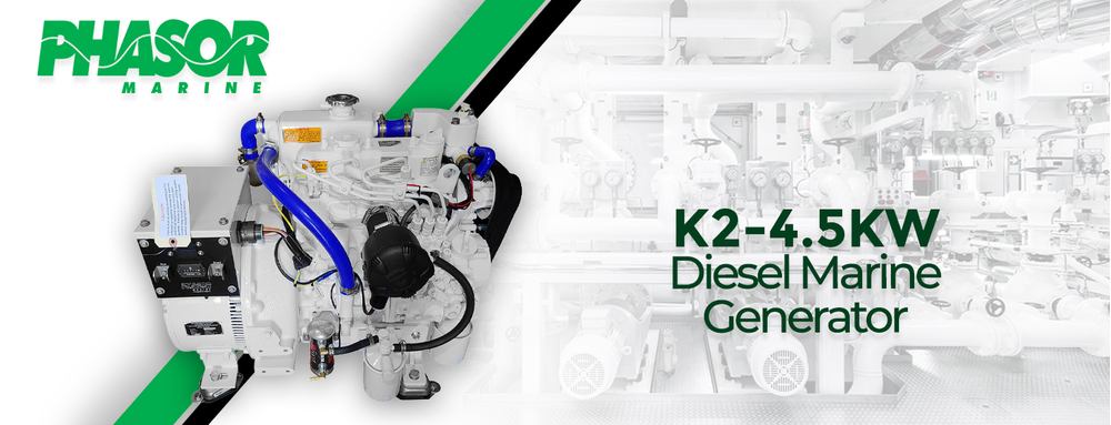 Phasor K2-4.5pmg Diesel Marine Generator - 4.5 kW (60Hz) - 1800 RPM - Ignition Protected Phasor 4.5 kW Marine Generator
